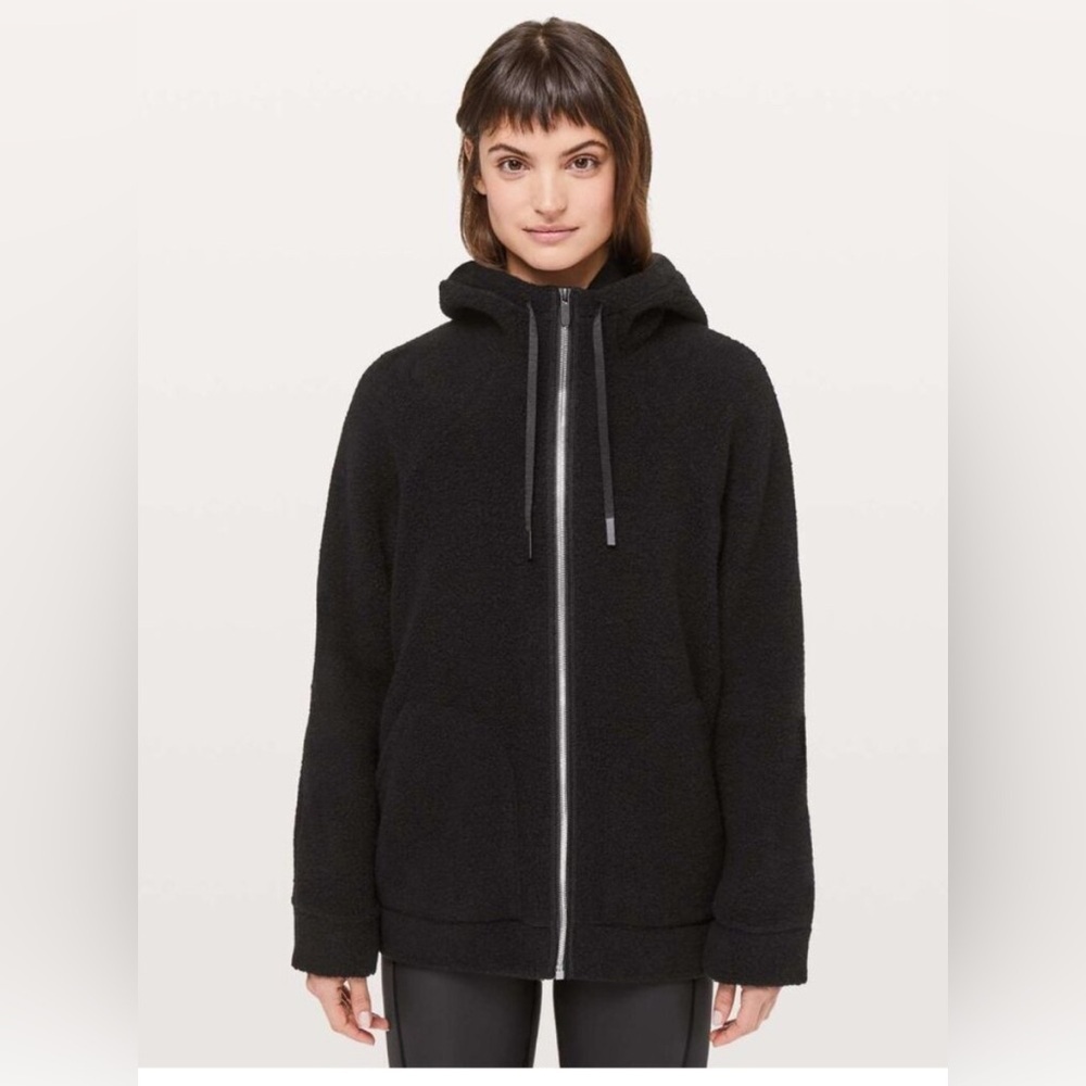 Lululemon So Sherpa Hooded Womens Jacket Black medium